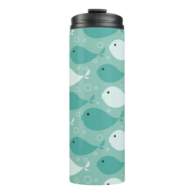 Muster mit Fischen Thermosbecher (Vorderseite)