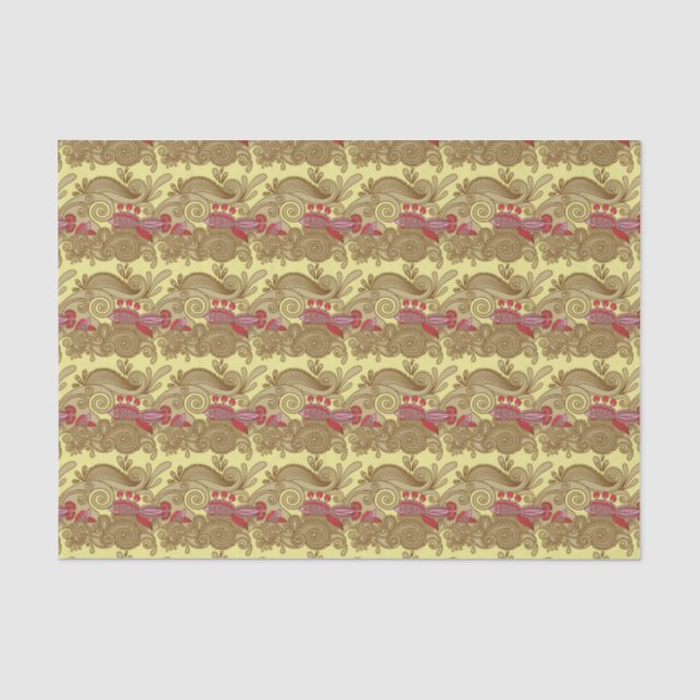 Muster mit Fischen und Welle Seidenpapier (Vorderseite)