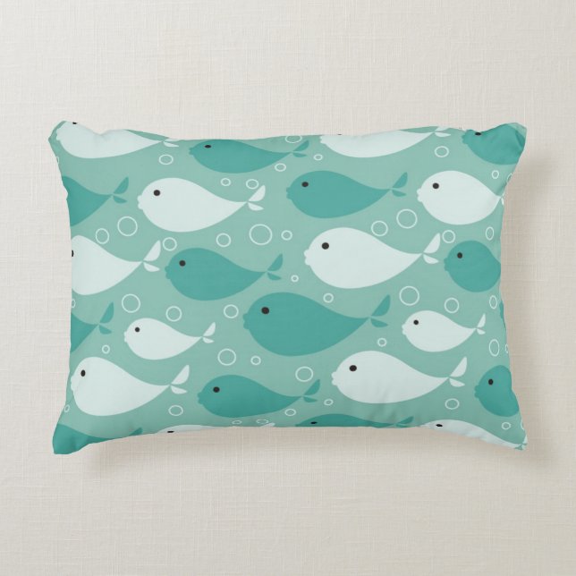 Muster mit Fischen Zierkissen (Vorderseite)