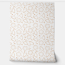 Muster mit Flachs-Blume in minimalistischer Stille Tapete