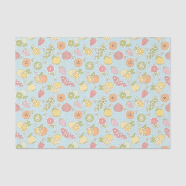 Muster mit Früchten und Beeren Seidenpapier (Vorderseite)