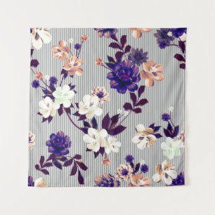 Muster mit Frühlingsblumen Muster mit Feder fl Wandteppich