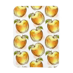 Muster mit gelbem Apfel Magnet