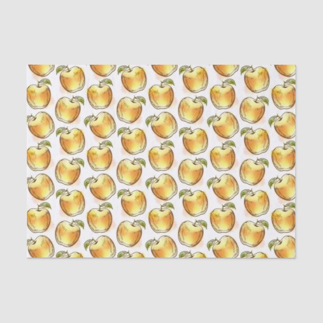Muster mit gelbem Apfel Seidenpapier (Vorderseite)