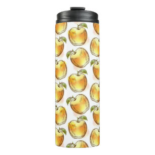Muster mit gelbem Apfel Thermosbecher