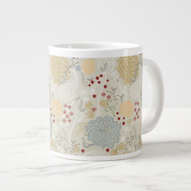 Muster mit geschliffenem Garten Jumbo-Tasse (Vorderseite Rechts)