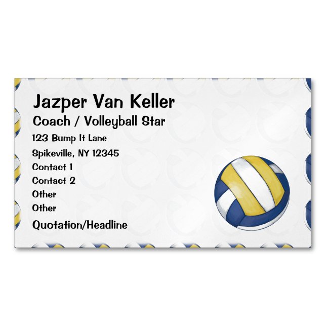 Muster mit gestrichenem Volleyball Magnetische Visitenkarte (Vorderseite)