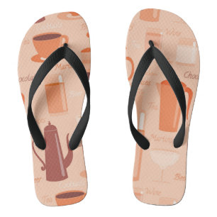 Muster mit Getränken und Text Flip Flops