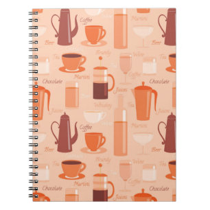 Muster mit Getränken und Text Notizblock