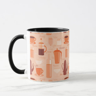 Muster mit Getränken und Text Tasse