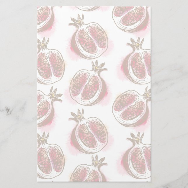 Muster mit Granatapfel Briefpapier (Vorderseite)