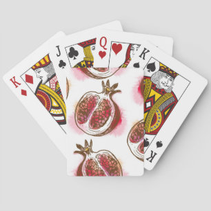 Muster mit Granatapfel Spielkarten