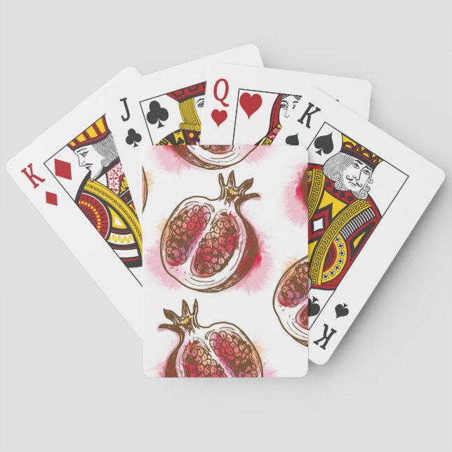 Muster mit Granatapfel Spielkarten (Rückseite)