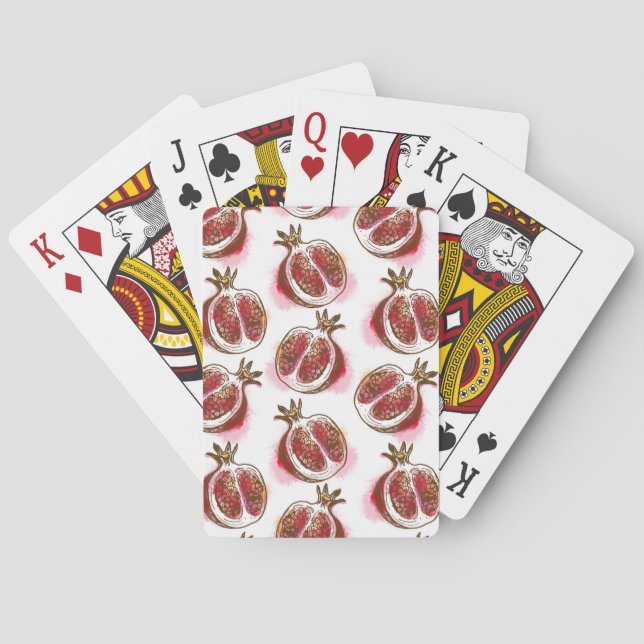 Muster mit Granatapfel Spielkarten (Rückseite)