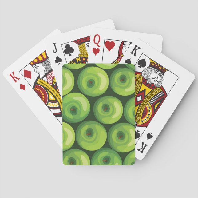 Muster mit grünen Äpfeln Spielkarten (Rückseite)