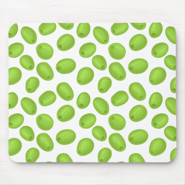 Muster mit grünen Oliven Mousepad (Vorne)