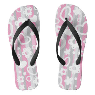 Muster mit Herzen und Blumen Flip Flops