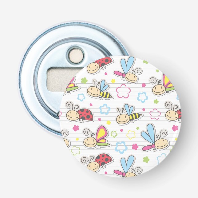 Muster mit Insekten Flaschenöffner (Vorderseite)