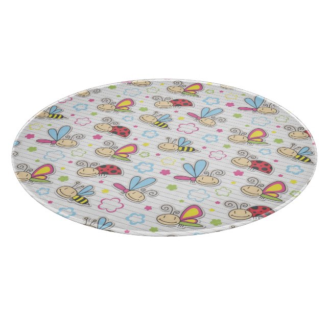 Muster mit Insekten Schneidebrett (Ecke)