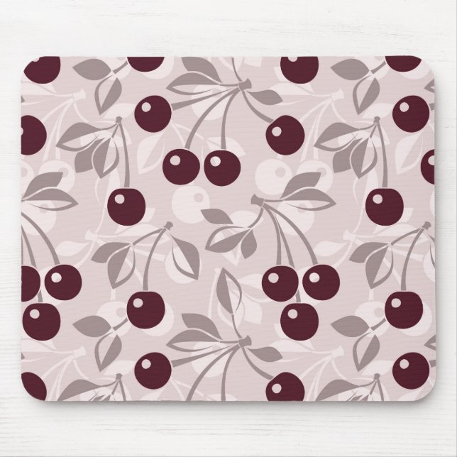 Muster mit Kirschen 2 Mousepad (Vorne)
