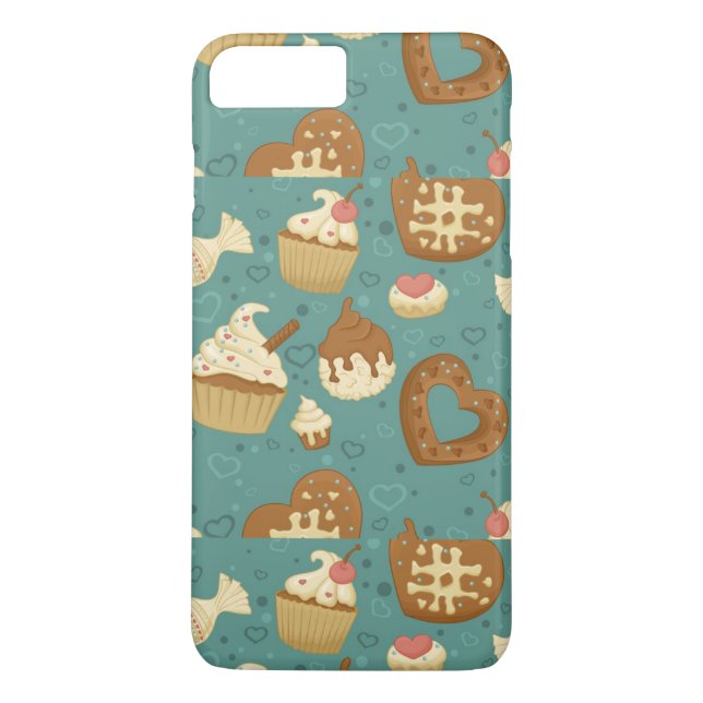 Muster mit kleinen Kuchen und Süßigkeiten Case-Mate iPhone Hülle (Rückseite)