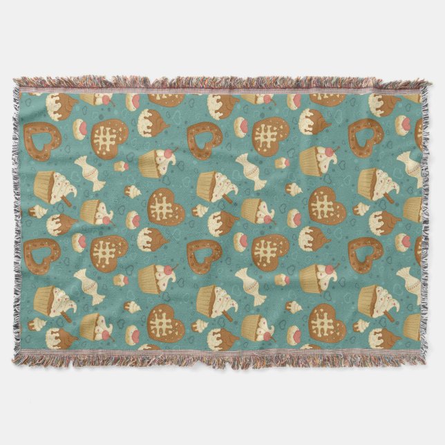 Muster mit kleinen Kuchen und Süßigkeiten Decke (Vorderseite)