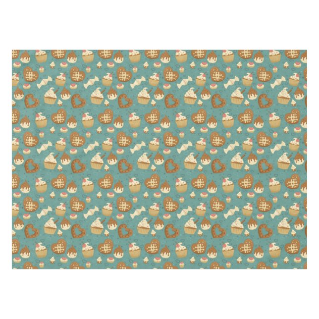 Muster mit kleinen Kuchen und Süßigkeiten Tischdecke (Vorderseite (Horizontal))