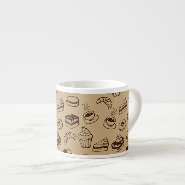 Muster mit Kuchen, Nachtischen und Bäckerei Espressotasse (Vorderseite Rechts)