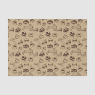 Muster mit Kuchen, Nachtischen und Bäckerei Seidenpapier