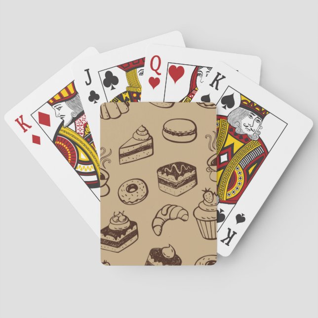 Muster mit Kuchen, Nachtischen und Bäckerei Spielkarten (Rückseite)