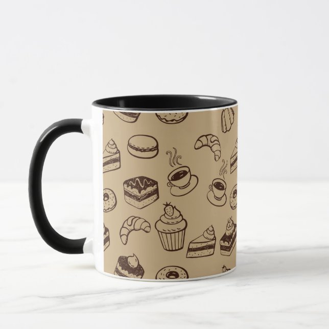 Muster mit Kuchen, Nachtischen und Bäckerei Tasse (Links)