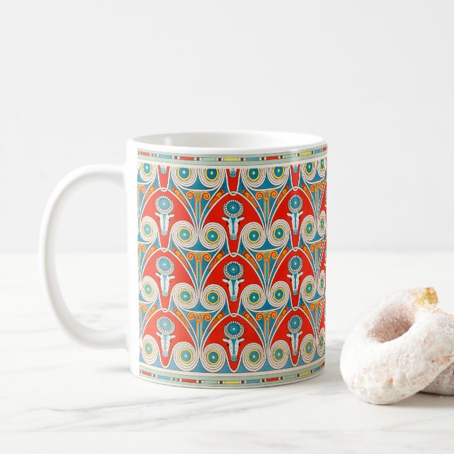 Muster mit Kuhköpfen - antiker Ägyptischer Kunstka Kaffeetasse (Mit Donut)