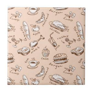 Muster mit Lebensmitteln Fliese