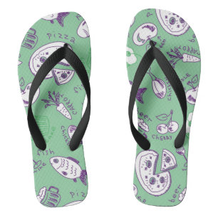 Muster mit Lebensmitteln Flip Flops