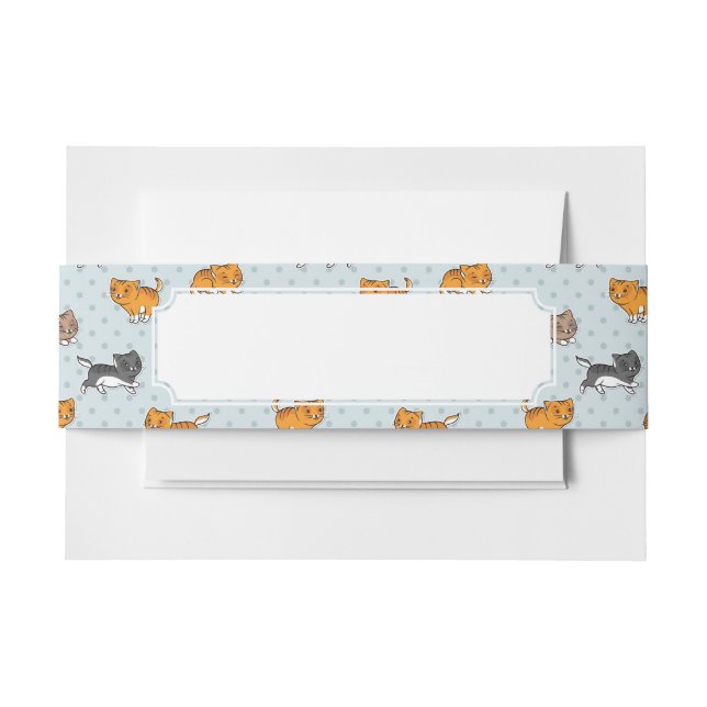 Muster mit lustigen Katzen Einladungsbanderole (Vorderseite Beispiel)