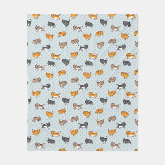 Muster mit lustigen Katzen Fleecedecke (Vorderseite)