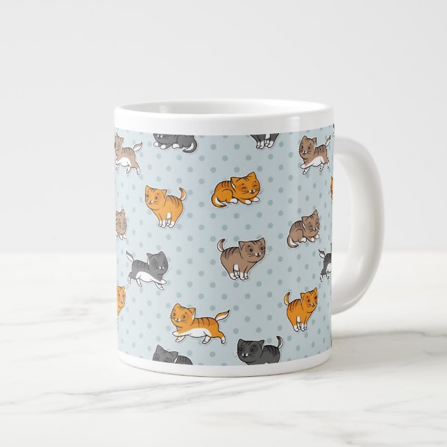 Muster mit lustigen Katzen Jumbo-Tasse (Vorderseite Rechts)