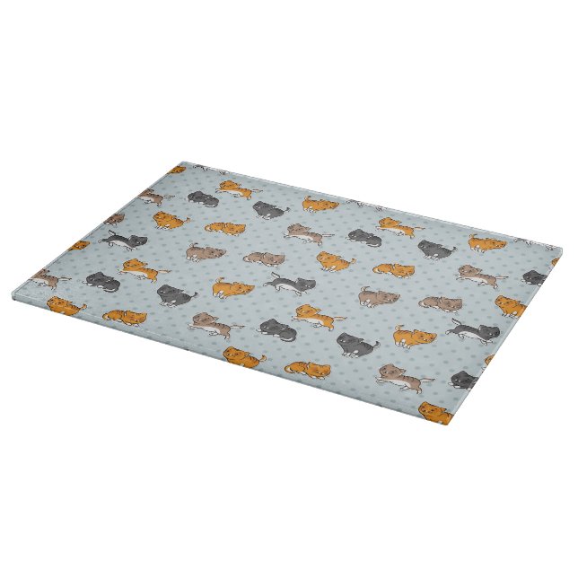 Muster mit lustigen Katzen Schneidebrett (Ecke)