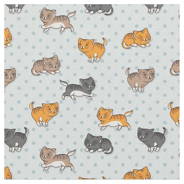Muster mit lustigen Katzen Stoff (Nahaufnahme)