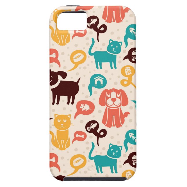 Muster mit lustigen Katzen und Hunden Case-Mate iPhone Hülle (Rückseite)