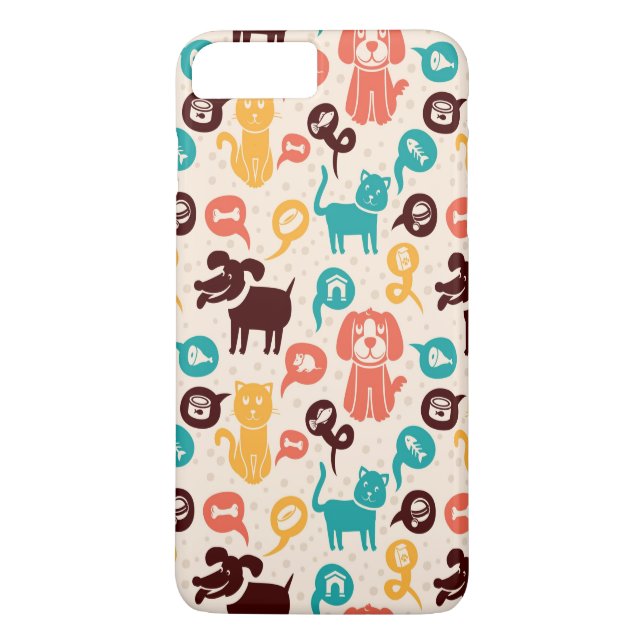 Muster mit lustigen Katzen und Hunden Case-Mate iPhone Hülle (Rückseite)
