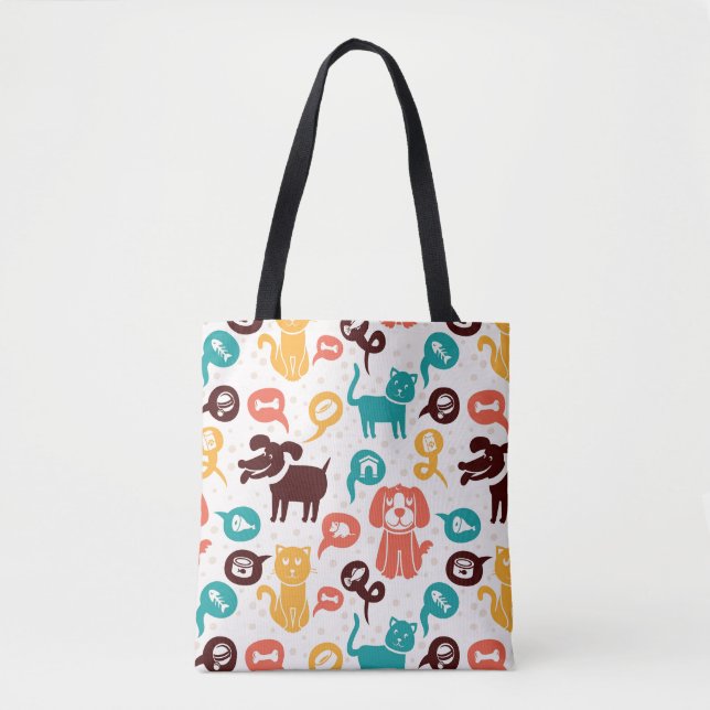 Muster mit lustigen Katzen und Hunden Tasche (Vorderseite)
