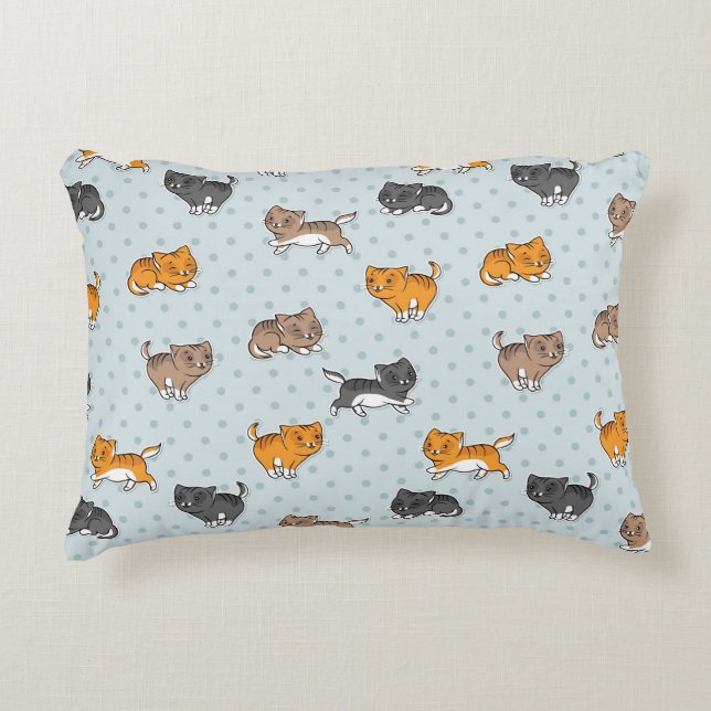 Muster mit lustigen Katzen Zierkissen (Vorderseite)