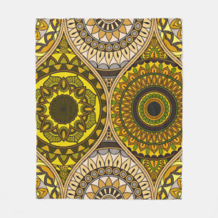 Muster mit Mandalasen. Vintage Dekorelemente Fleecedecke