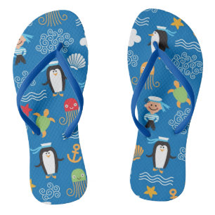 Muster mit Meeresthema Flip Flops