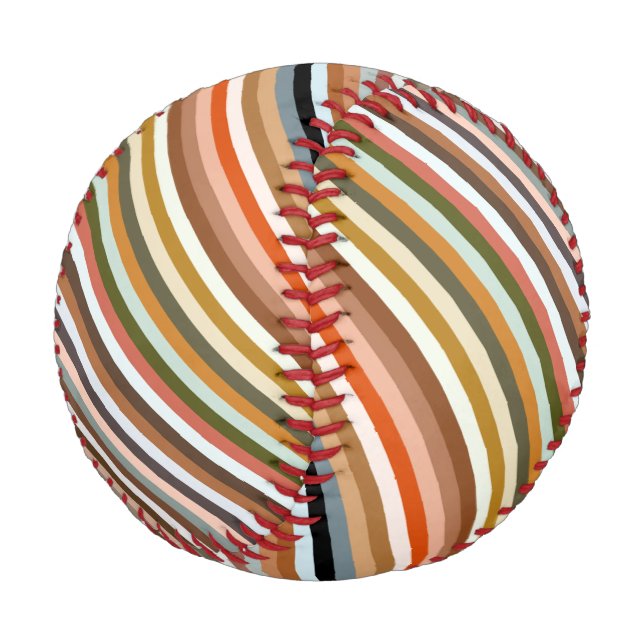 Muster mit mehrfarbigem Streifen Baseball (Schrägansicht)