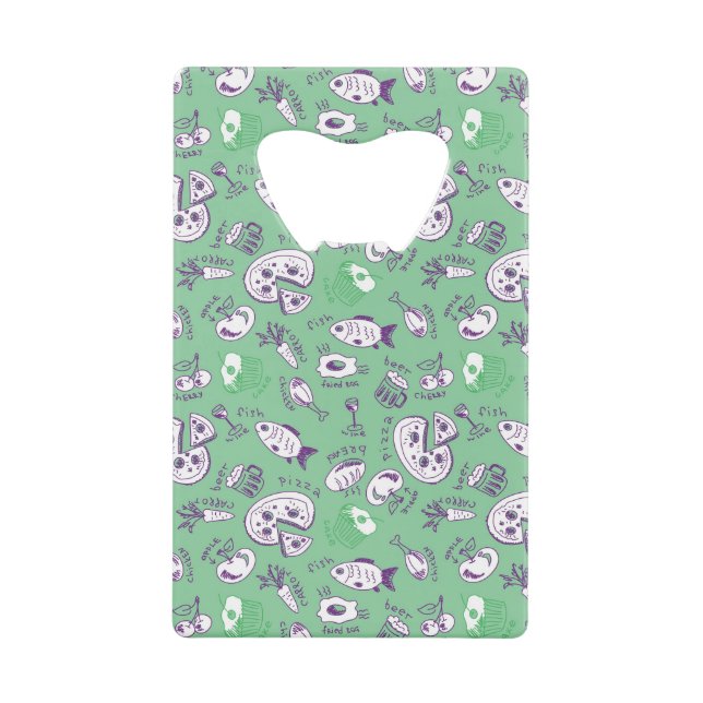 Muster mit Nahrung Geldkarten Flaschenöffner (Vorderseite)