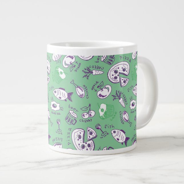 Muster mit Nahrung Jumbo-Tasse (Vorderseite Rechts)