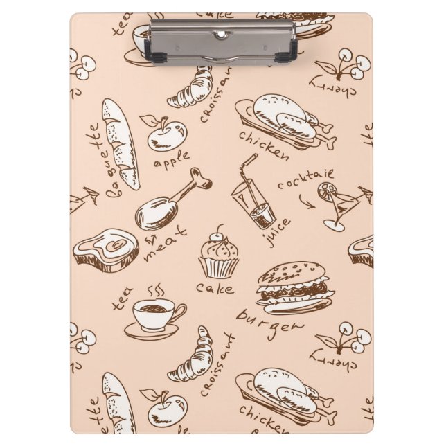 Muster mit Nahrung Klemmbrett (Vorderseite)