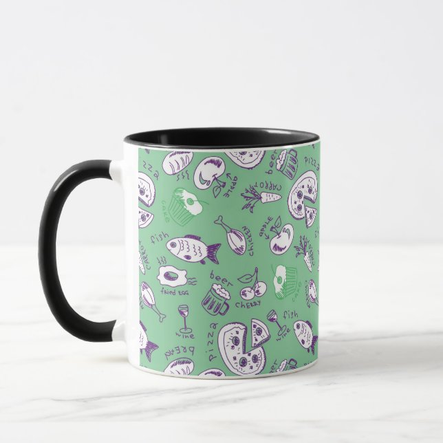 Muster mit Nahrung Tasse (Links)